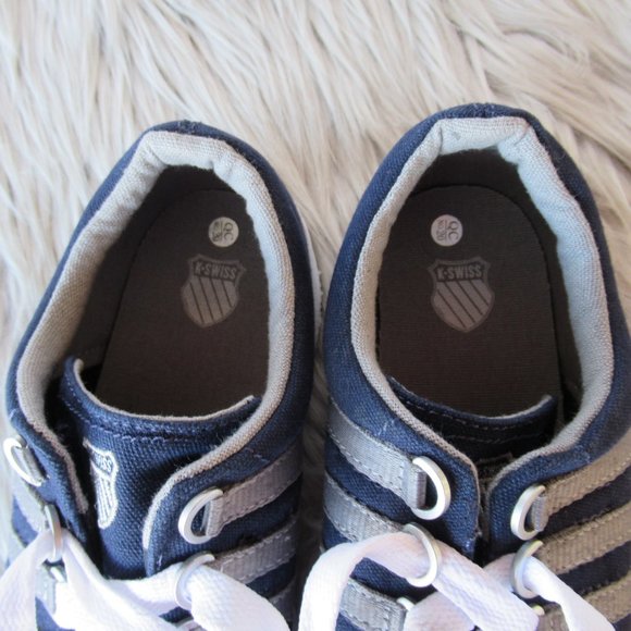 K-Swiss Court Pro Blue & White Shoes 2.5 - Picture 10 of 11